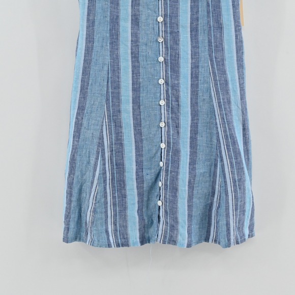 Walker & Wade Striped Linen Mini Dress Womens Size S Blue Coastal Summer Bow - Picture 8 of 11